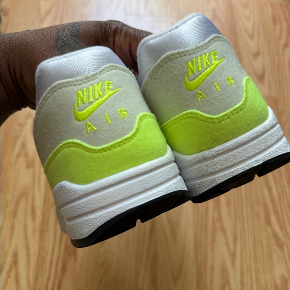 Nike Kids White Sneakers with Neon Green Trim - Picture 3 of 3